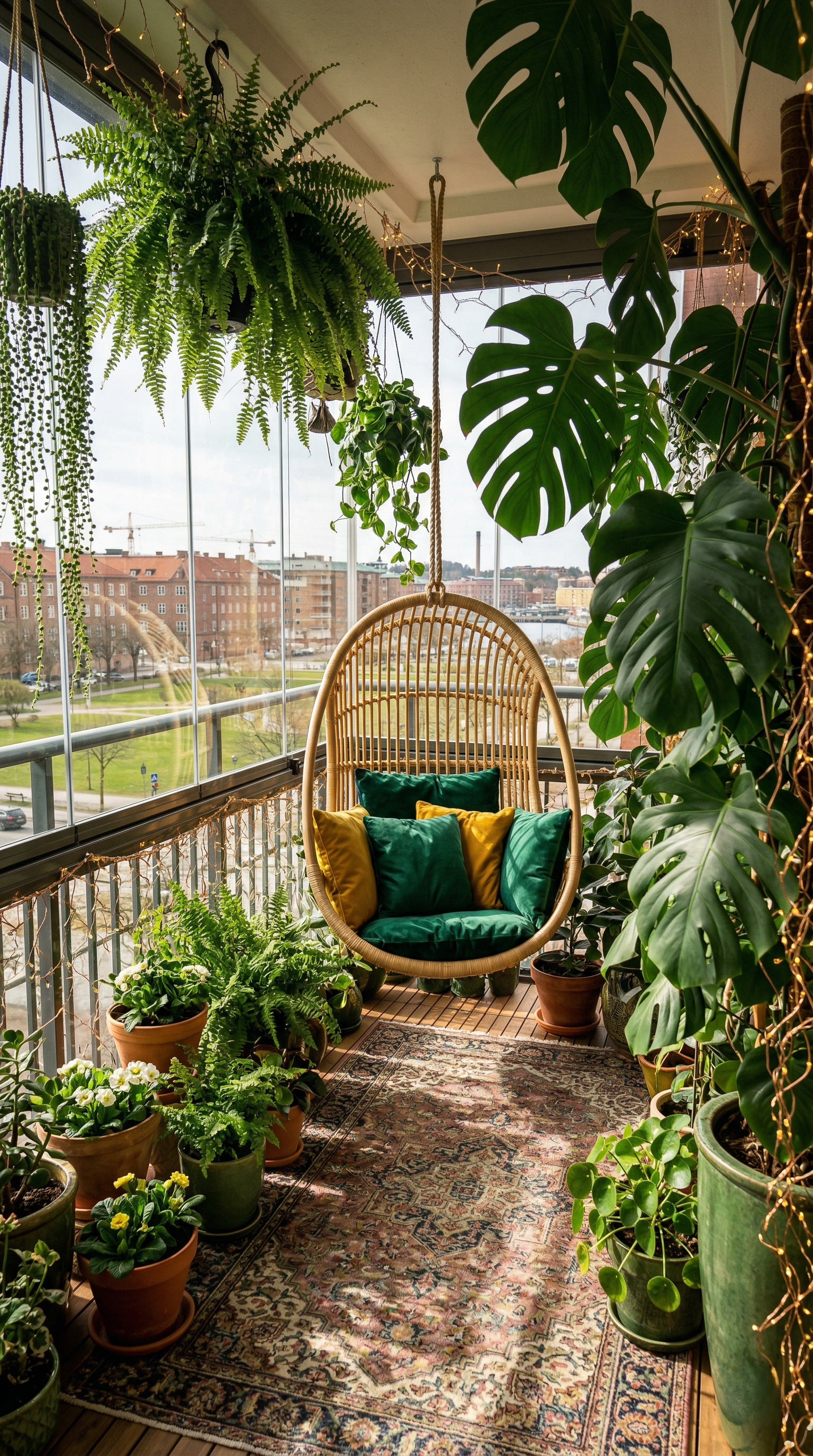 Mysig Botanisk Djungel Balkong